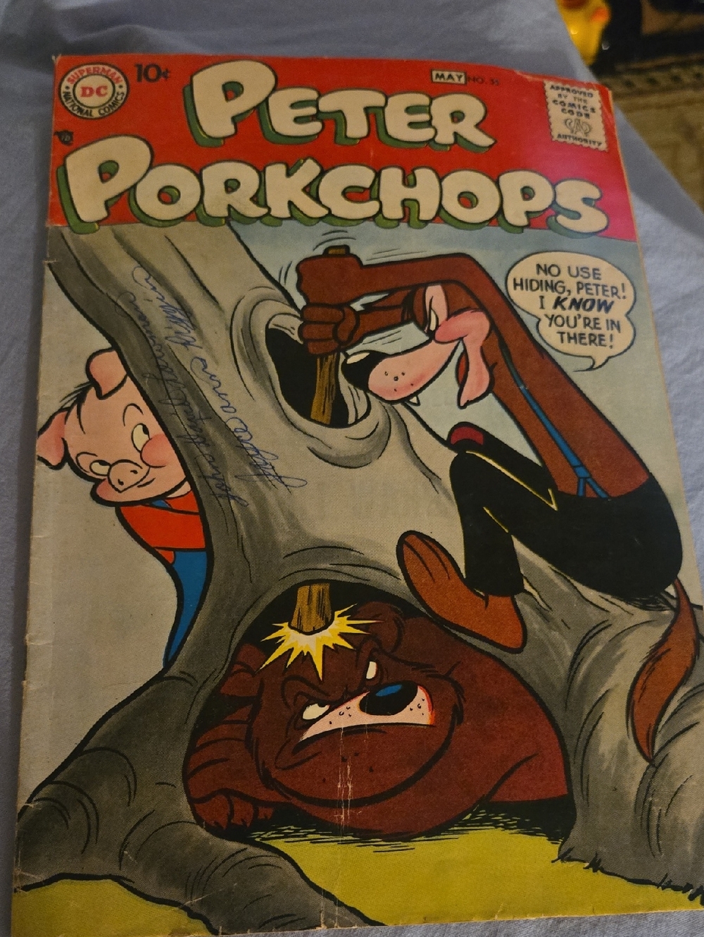 DC Peter Porkchops Comic Cover - Red, Tan, Brown, Yellow